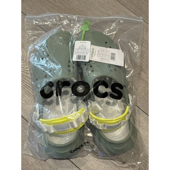 Crocs Echo Clogs Sandals Shoes Sport Mode Moss Green Men's Size 12 207937-308 - Picture 8 of 8